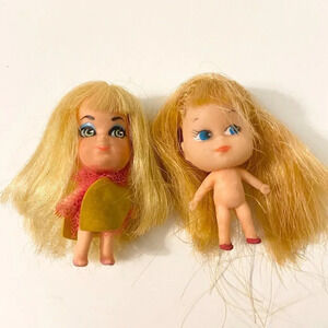Vintage Liddle  Kiddle Laffy Lemon Doll and Unmarked Miniature 2 Inch Doll